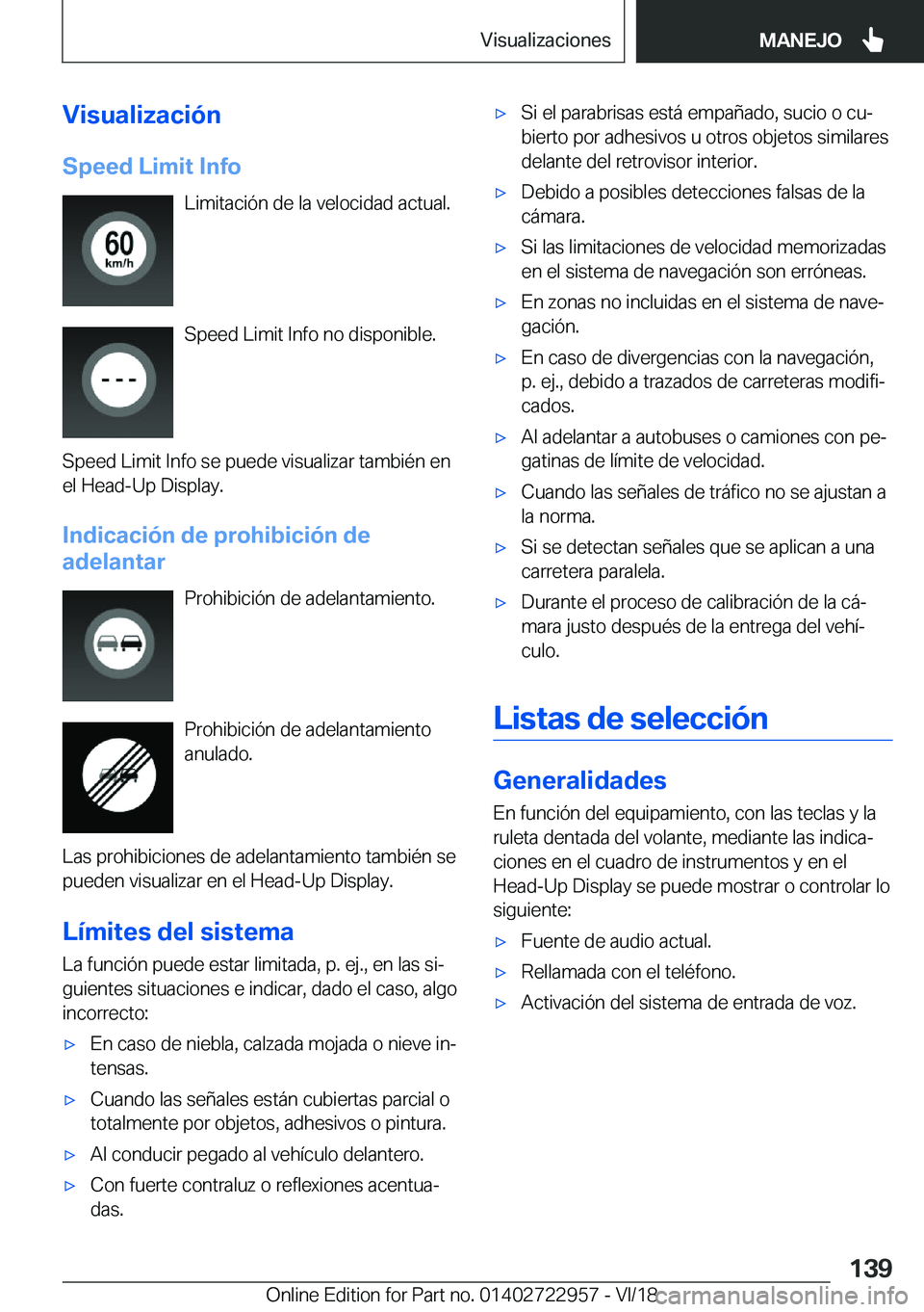 BMW M4 2019  Manuales de Empleo (in Spanish) �V�i�s�u�a�l�i�z�a�c�i�