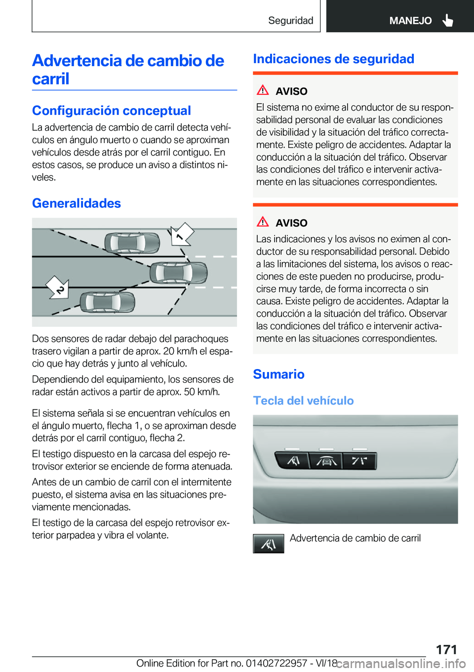 BMW M4 2019  Manuales de Empleo (in Spanish) �A�d�v�e�r�t�e�n�c�i�a��d�e��c�a�m�b�i�o��d�e�c�a�r�r�i�l
�C�o�n�f�i�g�u�r�a�c�i�