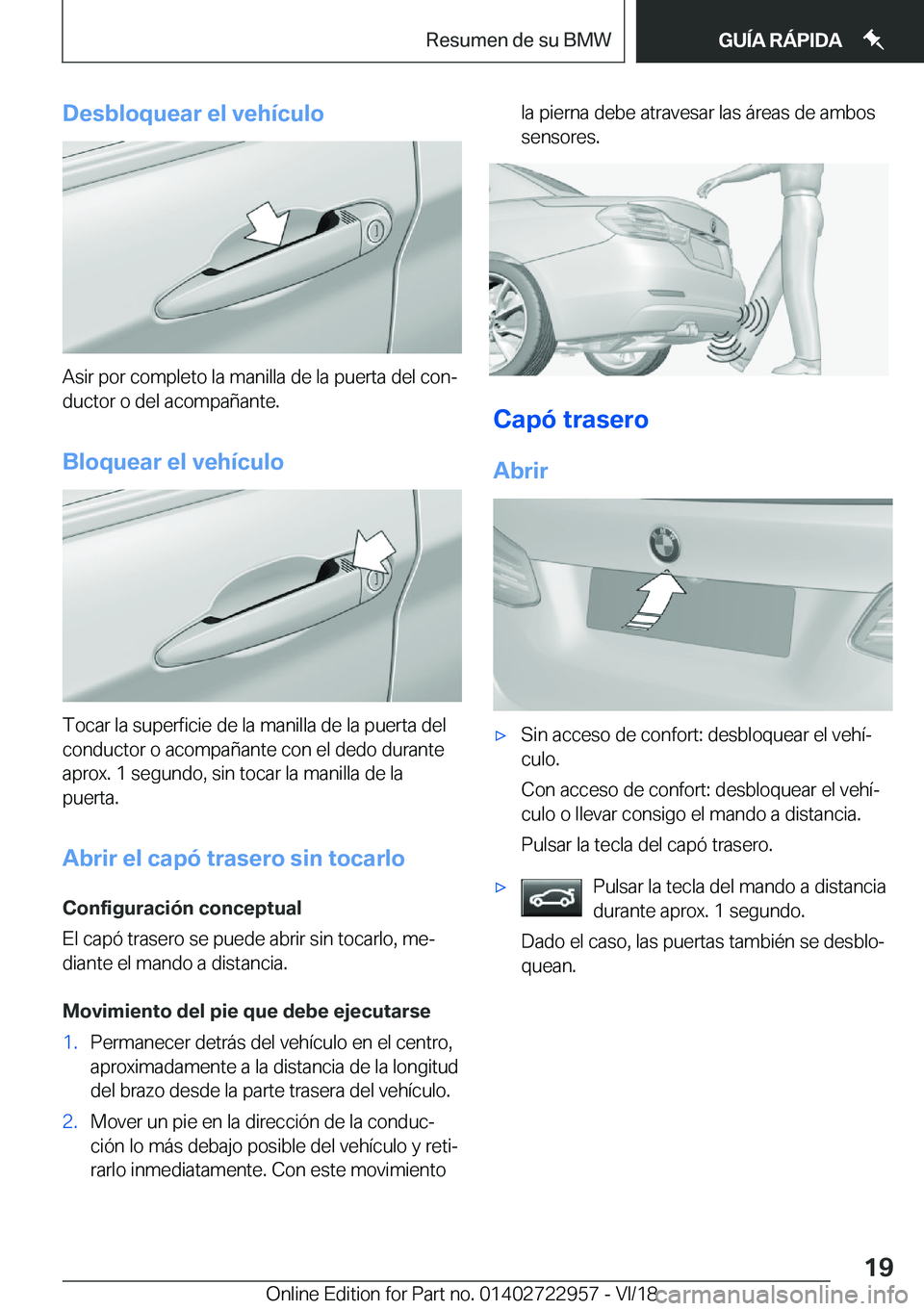 BMW M4 2019  Manuales de Empleo (in Spanish) �D�e�s�b�l�o�q�u�e�a�r��e�l��v�e�h�