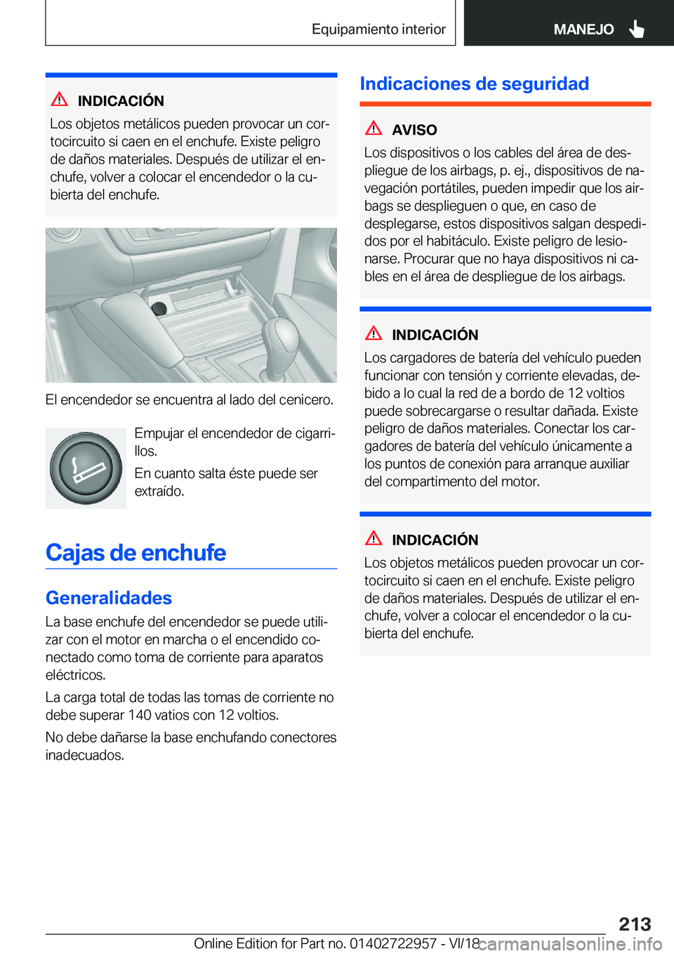 BMW M4 2019  Manuales de Empleo (in Spanish) �I�N�D�I�C�A�C�I�