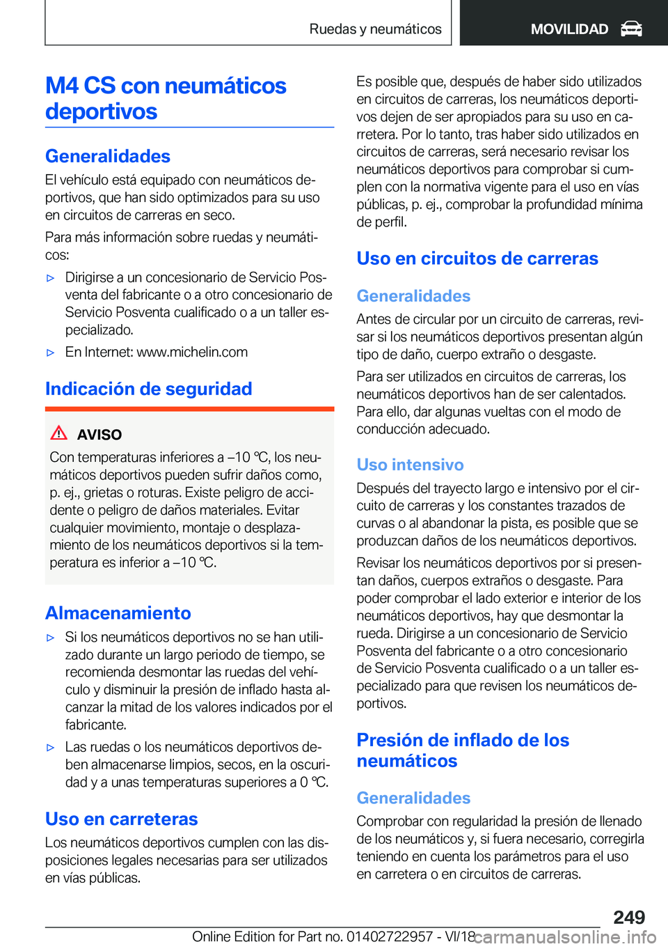BMW M4 2019  Manuales de Empleo (in Spanish) �M�4��C�S��c�o�n��n�e�u�m�