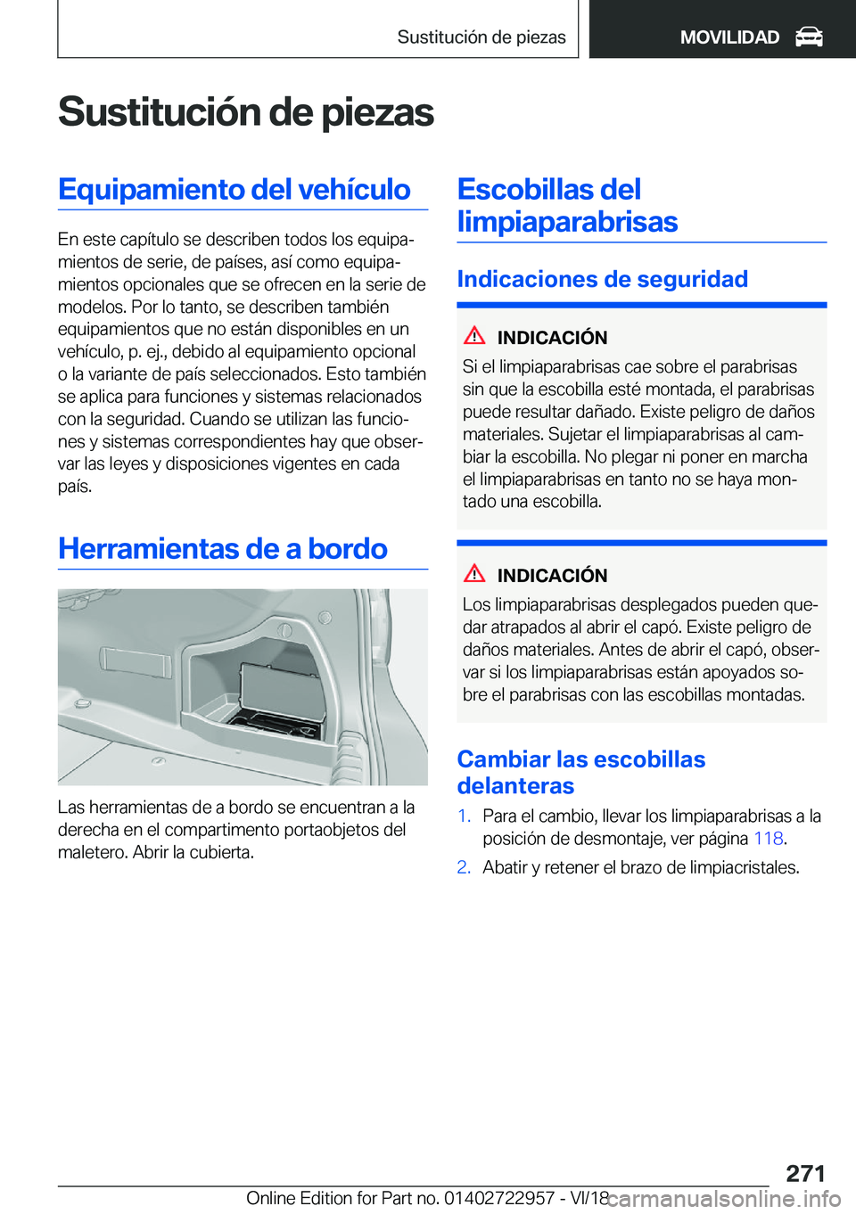 BMW M4 2019  Manuales de Empleo (in Spanish) �S�u�s�t�i�t�u�c�i�