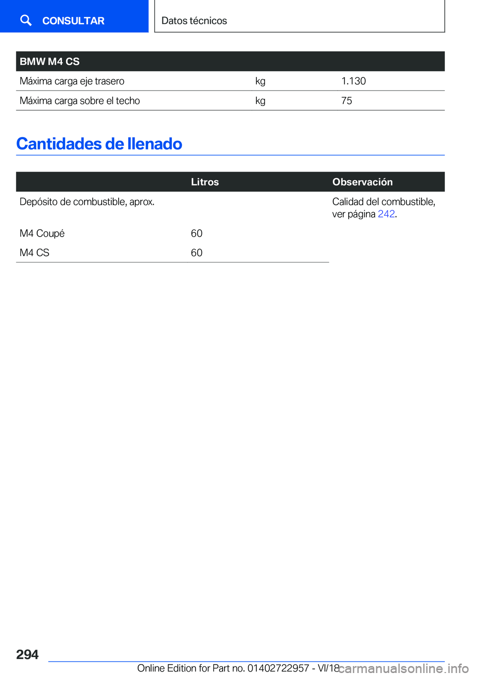 BMW M4 2019  Manuales de Empleo (in Spanish) �B�M�W��M�4��C�S�M�