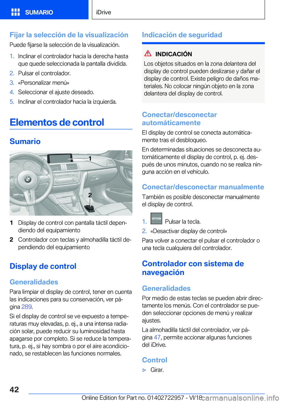 BMW M4 2019  Manuales de Empleo (in Spanish) �F�i�j�a�r��l�a��s�e�l�e�c�c�i�