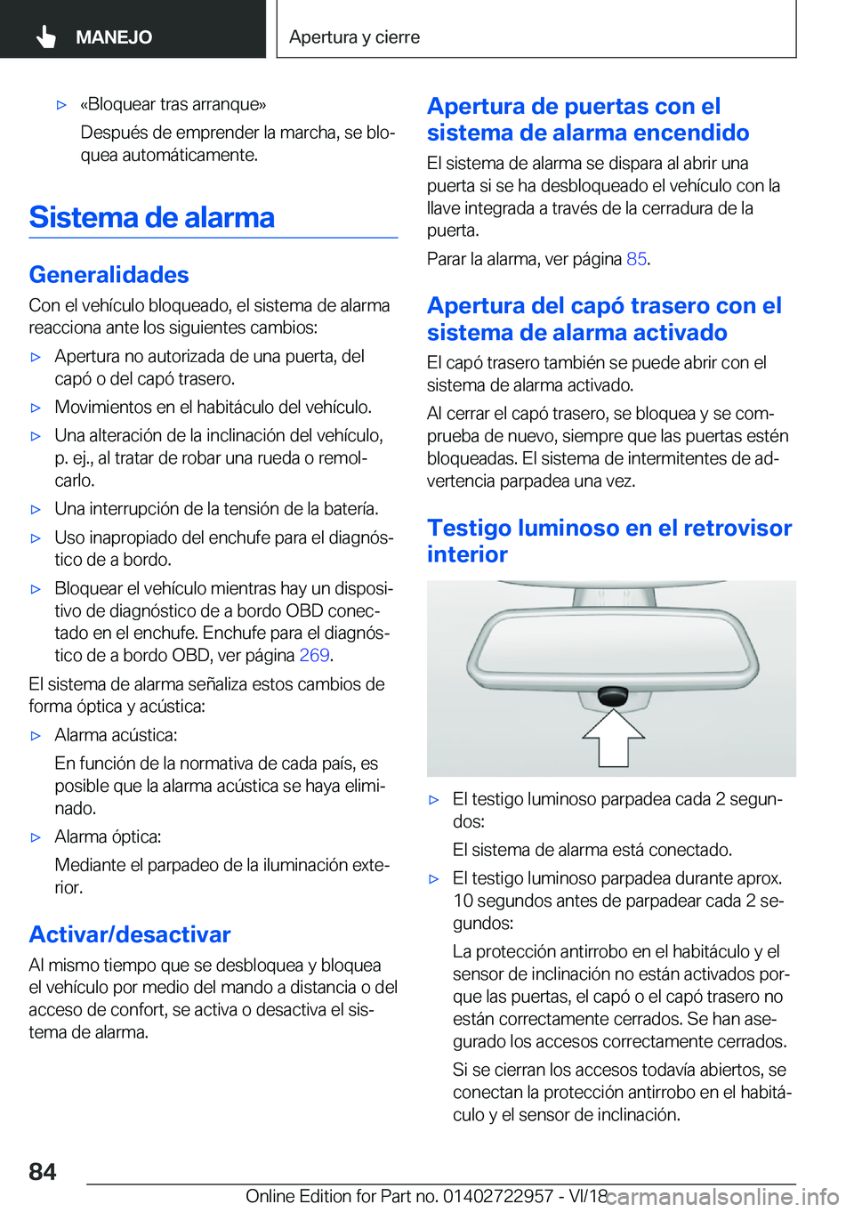 BMW M4 2019  Manuales de Empleo (in Spanish) x�«�B�l�o�q�u�e�a�r��t�r�a�s��a�r�r�a�n�q�u�e�{
�D�e�s�p�u�