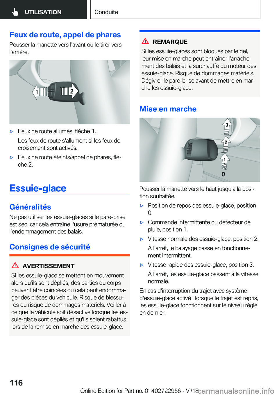 BMW M4 2019  Notices Demploi (in French) �F�e�u�x��d�e��r�o�u�t�e�,��a�p�p�e�l��d�e��p�h�a�r�e�s
�P�o�u�s�s�e�r��l�a��m�a�n�e�t�t�e��v�e�r�s��l�'�a�v�a�n�t��o�u��l�e��t�i�r�e�r��v�e�r�s
�l�'�a�r�r�i�è�r�e�.'x�F�e�u�