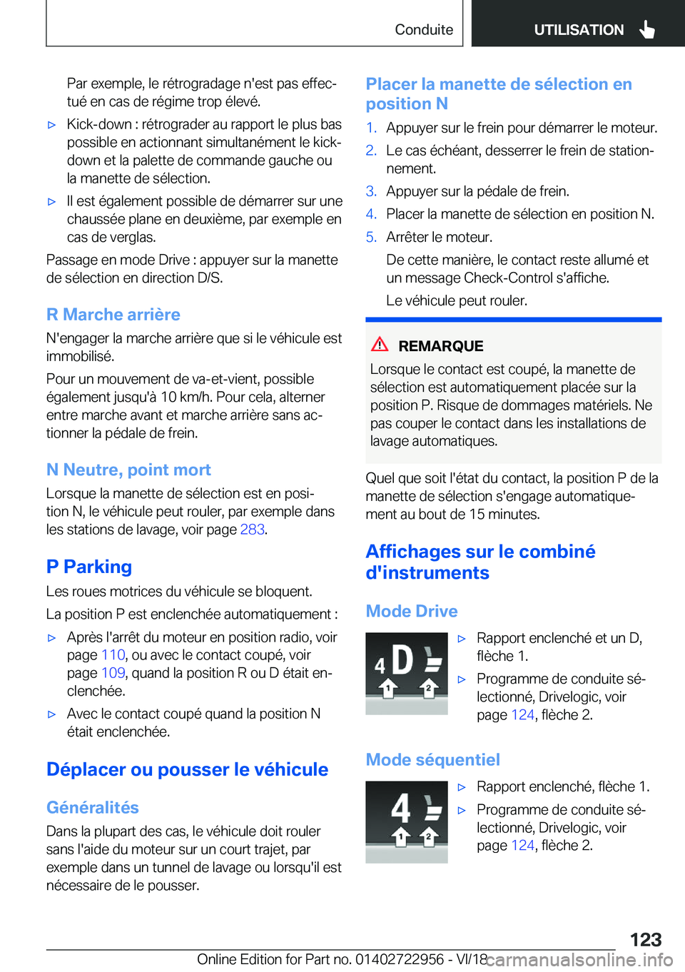 BMW M4 2019  Notices Demploi (in French) �P�a�r��e�x�e�m�p�l�e�,��l�e��r�é�t�r�o�g�r�a�d�a�g�e��n�'�e�s�t��p�a�s��e�f�f�e�cj�t�u�é��e�n��c�a�s��d�e��r�é�g�i�m�e��t�r�o�p��é�l�e�v�é�.'x�K�i�c�k�-�d�o�w�n��:��r�é�t