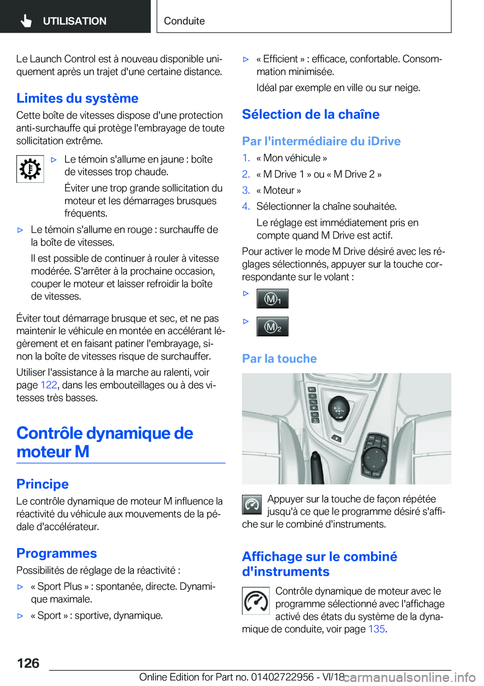 BMW M4 2019  Notices Demploi (in French) �L�e��L�a�u�n�c�h��C�o�n�t�r�o�l��e�s�t��