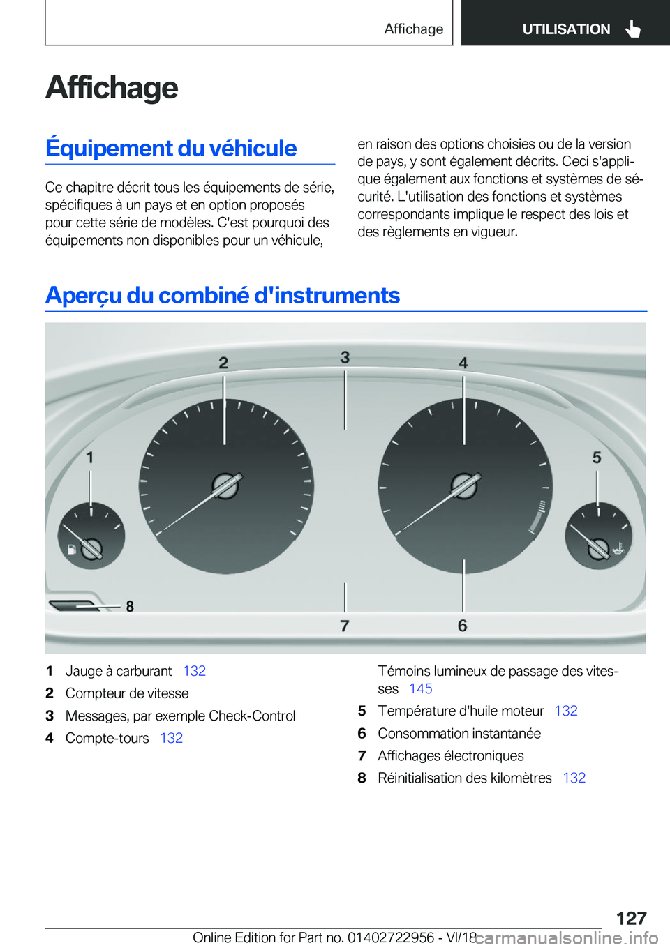 BMW M4 2019  Notices Demploi (in French) �A�f�f�i�c�h�a�g�e�É�q�u�i�p�e�m�e�n�t��d�u��v�é�h�i�c�u�l�e
�C�e��c�h�a�p�i�t�r�e��d�é�c�r�i�t��t�o�u�s��l�e�s��é�q�u�i�p�e�m�e�n�t�s��d�e��s�é�r�i�e�,�s�p�é�c�i�f�i�q�u�e�s��