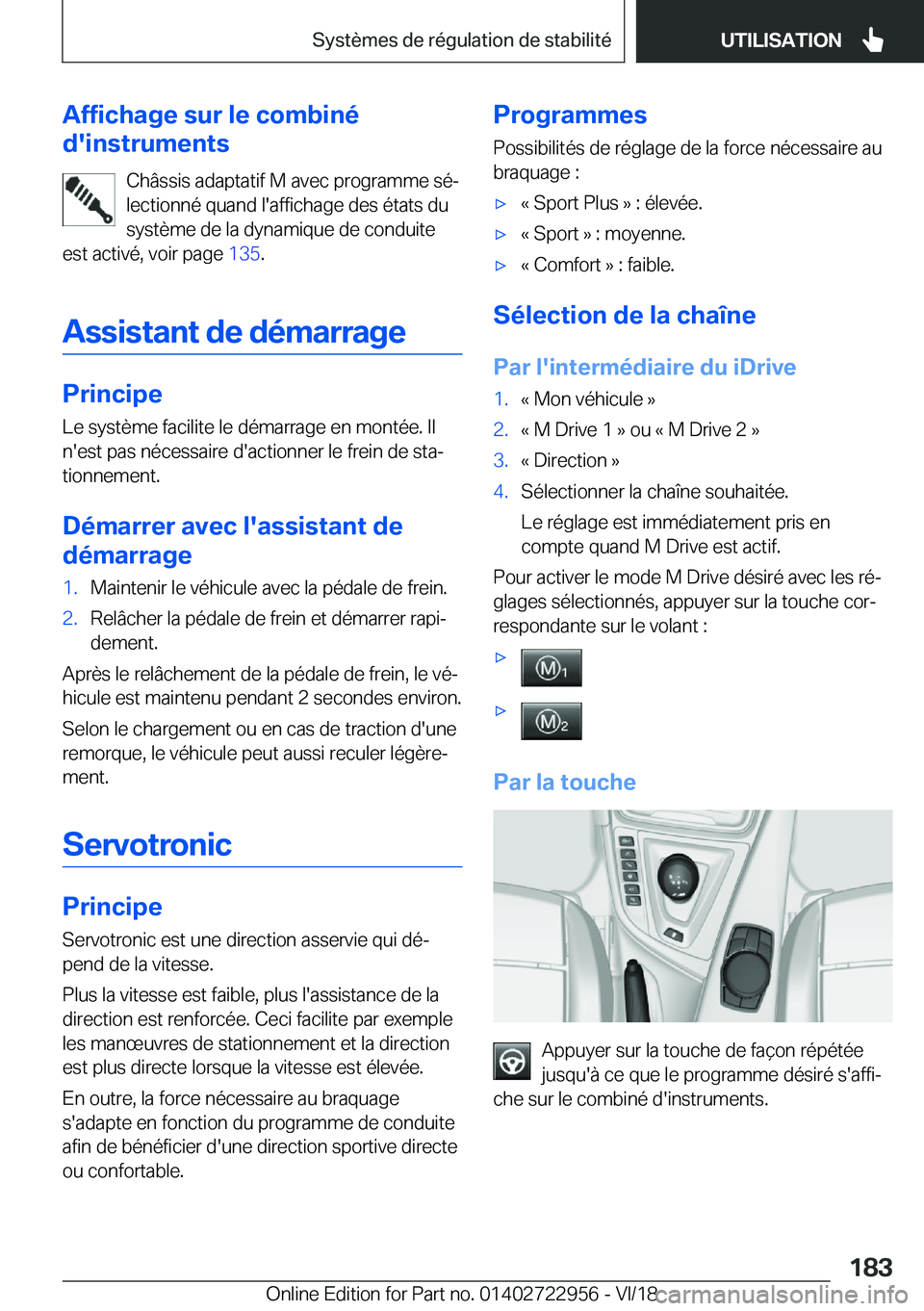 BMW M4 2019  Notices Demploi (in French) �A�f�f�i�c�h�a�g�e��s�u�r��l�e��c�o�m�b�i�n�é
�d�'�i�n�s�t�r�u�m�e�n�t�s
�C�h�