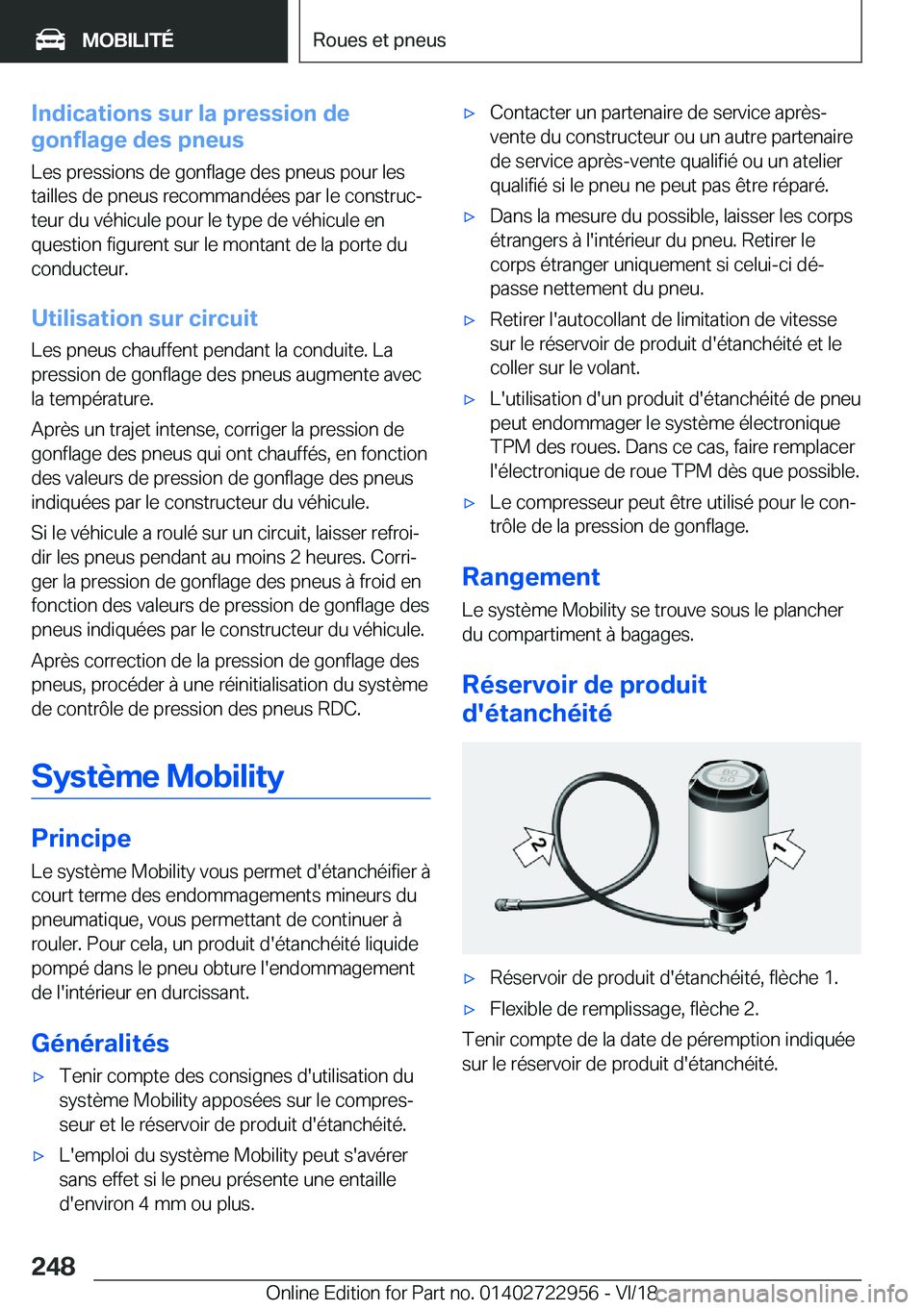 BMW M4 2019  Notices Demploi (in French) �I�n�d�i�c�a�t�i�o�n�s��s�u�r��l�a��p�r�e�s�s�i�o�n��d�e
�g�o�n�f�l�a�g�e��d�e�s��p�n�e�u�s
�L�e�s��p�r�e�s�s�i�o�n�s��d�e��g�o�n�f�l�a�g�e��d�e�s��p�n�e�u�s��p�o�u�r��l�e�s
�t�a�i�l�l�e�