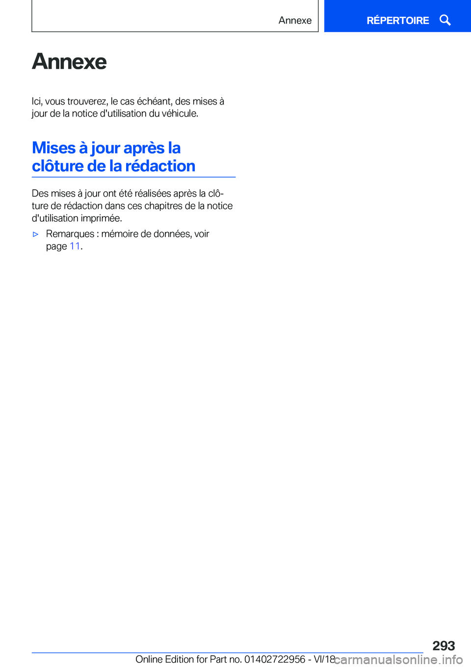 BMW M4 2019  Notices Demploi (in French) �A�n�n�e�x�e�I�c�i�,��v�o�u�s��t�r�o�u�v�e�r�e�z�,��l�e��c�a�s��é�c�h�é�a�n�t�,��d�e�s��m�i�s�e�s��
