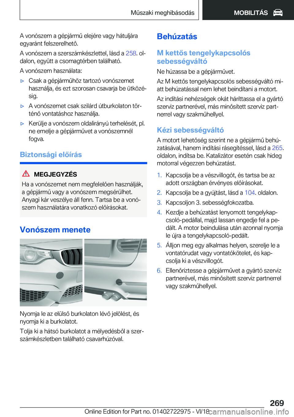 BMW M4 2019  Kezelési útmutató (in Hungarian) �A��v�o�n�