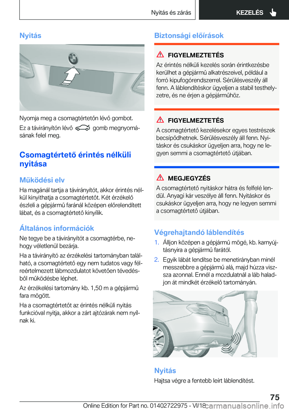 BMW M4 2019  Kezelési útmutató (in Hungarian) �N�y�i�t�