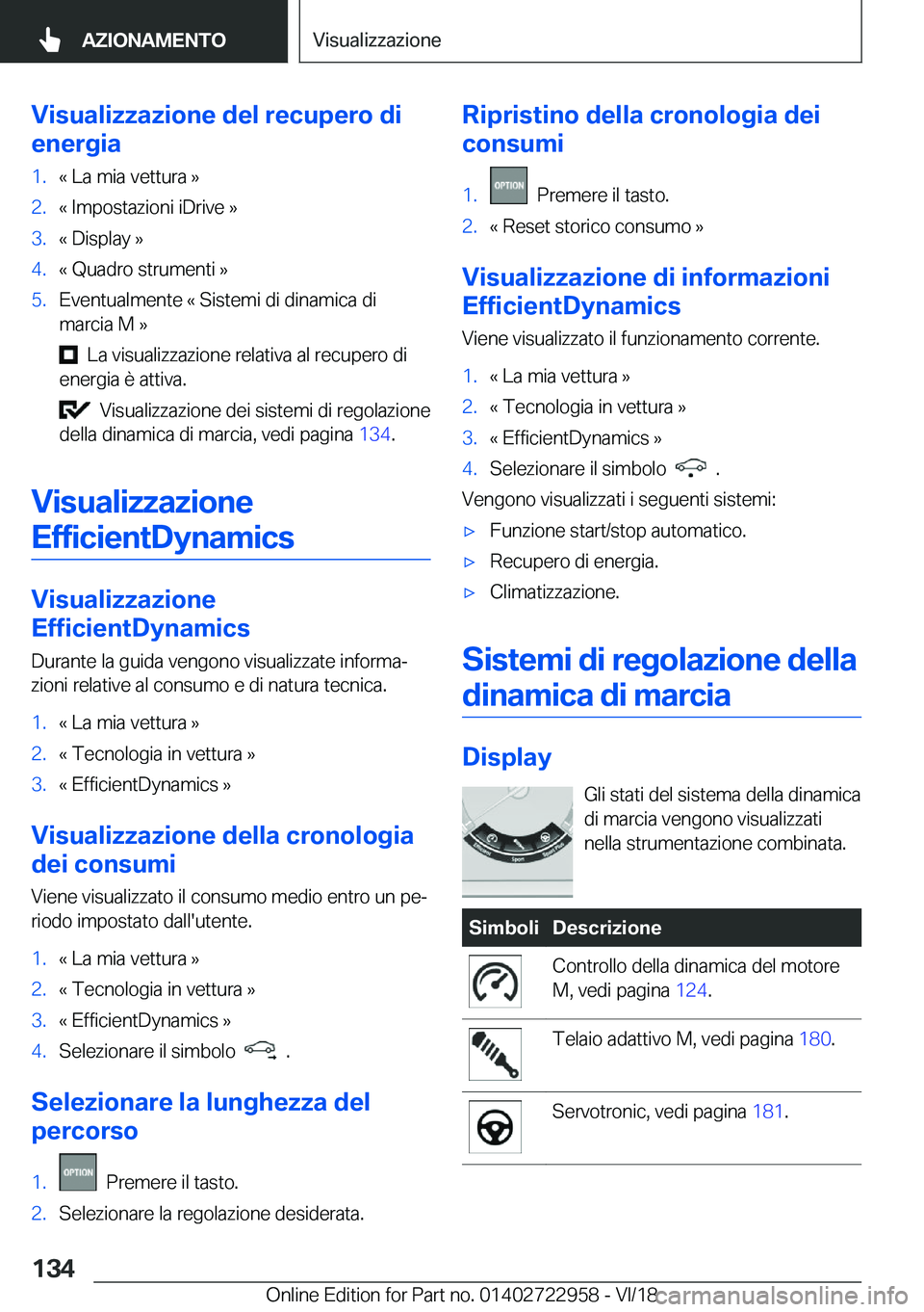 BMW M4 2019  Libretti Di Uso E manutenzione (in Italian) �V�i�s�u�a�l�i�z�z�a�z�i�o�n�e��d�e�l��r�e�c�u�p�e�r�o��d�i
�e�n�e�r�g�i�a�1�.�«��L�a��m�i�a��v�e�t�t�u�r�a��{�2�.�«��I�m�p�o�s�t�a�z�i�o�n�i��i�D�r�i�v�e��{�3�.�«��D�i�s�p�l�a�y��{�4�.