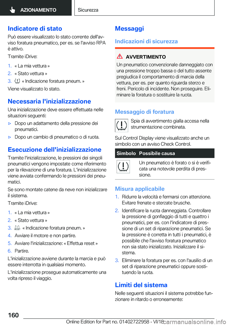 BMW M4 2019  Libretti Di Uso E manutenzione (in Italian) �I�n�d�i�c�a�t�o�r�e��d�i��s�t�a�t�o�P�u�