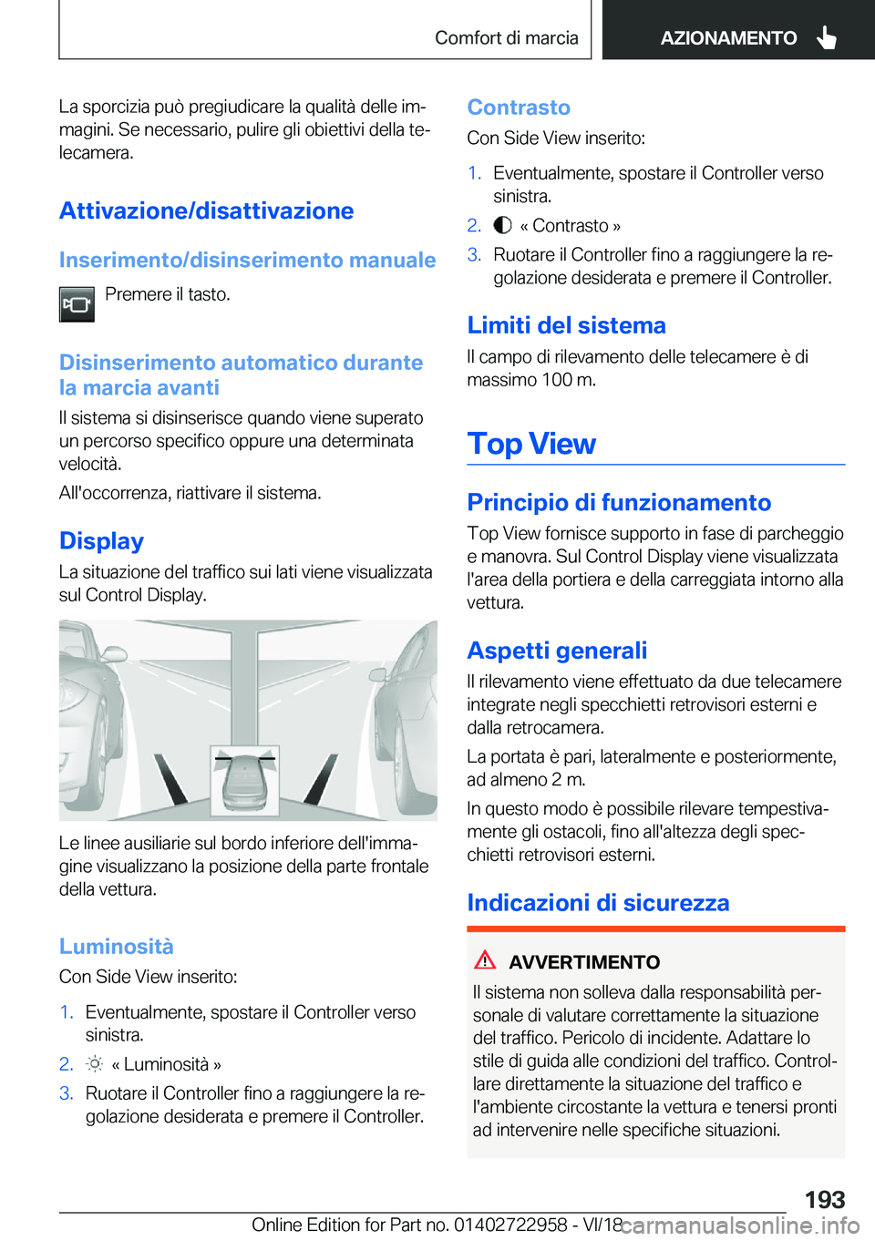 BMW M4 2019  Libretti Di Uso E manutenzione (in Italian) �L�a��s�p�o�r�c�i�z�i�a��p�u�