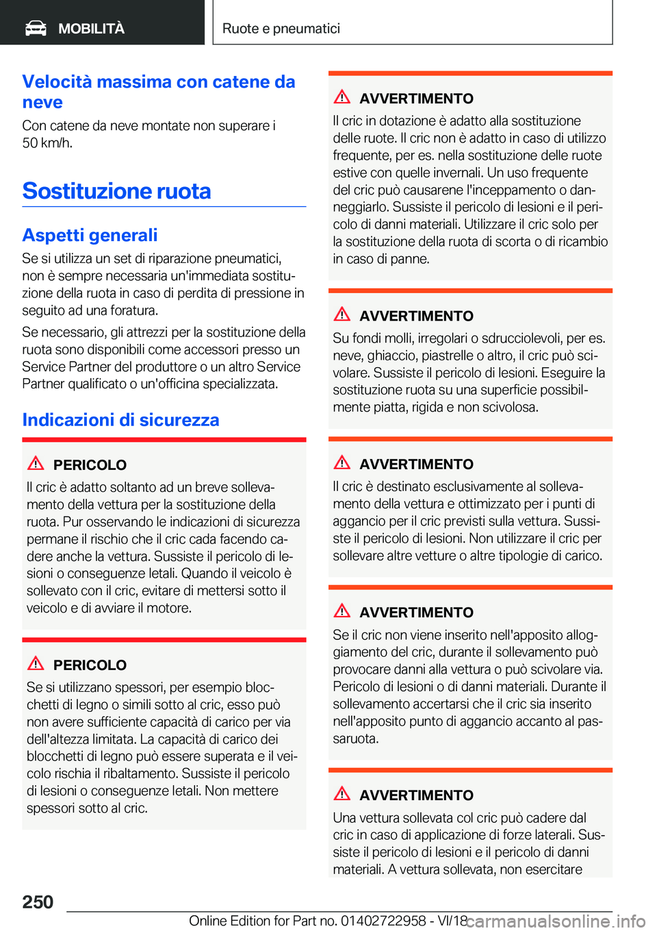 BMW M4 2019  Libretti Di Uso E manutenzione (in Italian) �V�e�l�o�c�i�t�