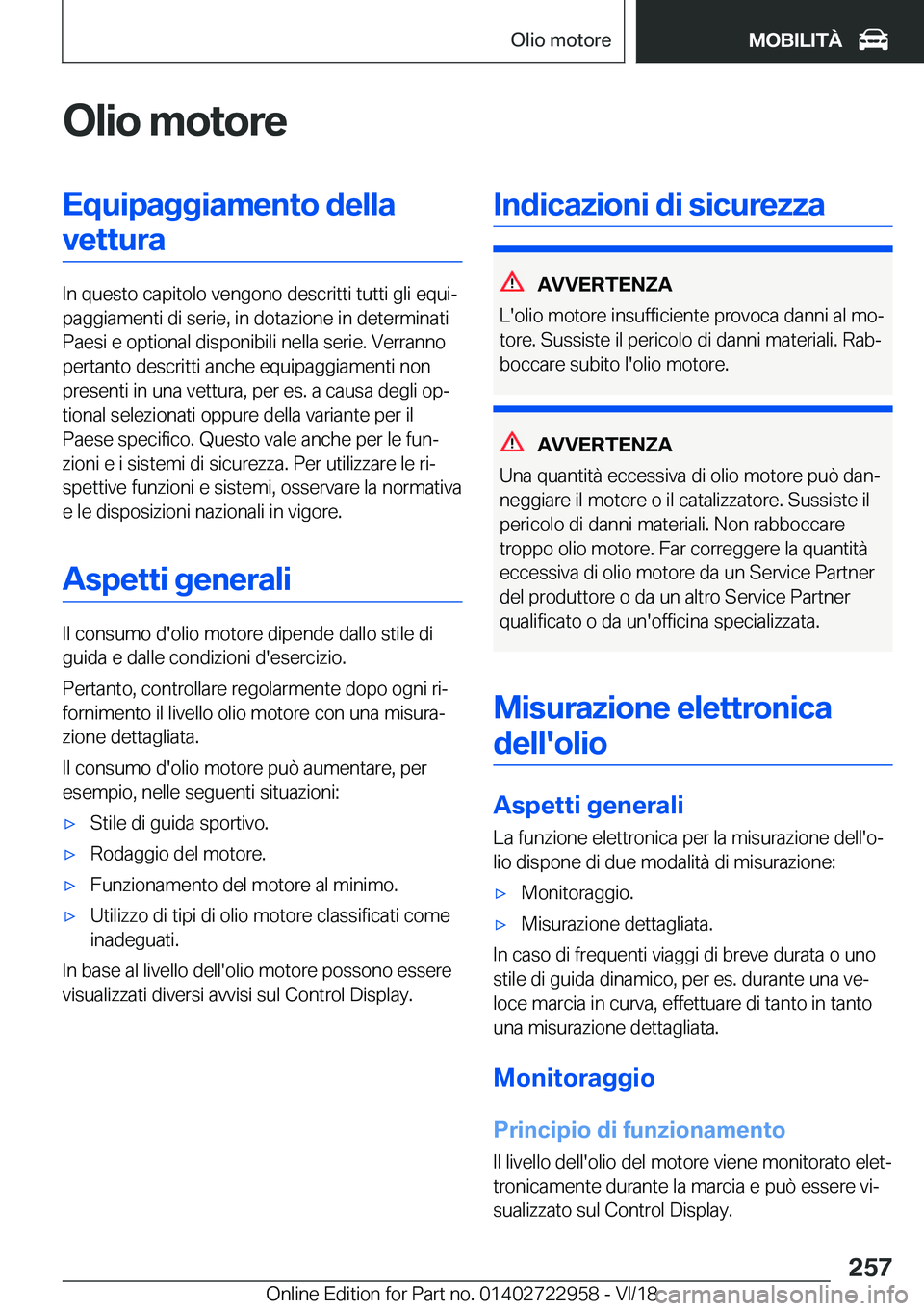 BMW M4 2019  Libretti Di Uso E manutenzione (in Italian) �O�l�i�o��m�o�t�o�r�e�E�q�u�i�p�a�g�g�i�a�m�e�n�t�o��d�e�l�l�a�v�e�t�t�u�r�a
�I�n��q�u�e�s�t�o��c�a�p�i�t�o�l�o��v�e�n�g�o�n�o��d�e�s�c�r�i�t�t�i��t�u�t�t�i��g�l�i��e�q�u�iª
�p�a�g�g�i�a�m�