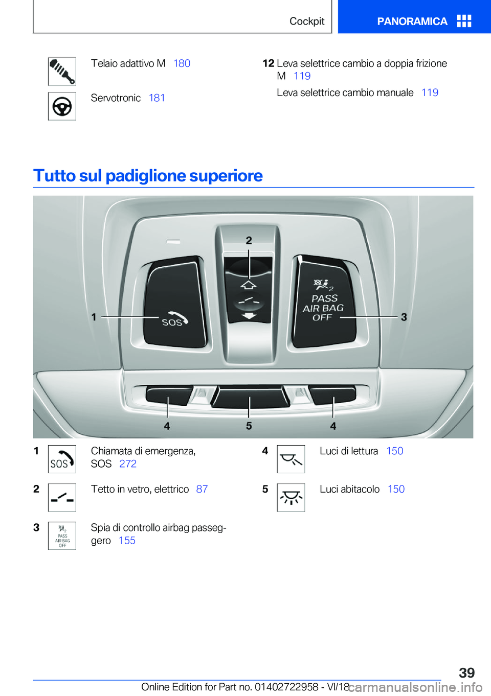 BMW M4 2019  Libretti Di Uso E manutenzione (in Italian) �T�e�l�a�i�o��a�d�a�t�t�i�v�o��M\_�1�8�0�S�e�r�v�o�t�r�o�n�i�c\_�1�8�1�1�2�L�e�v�a��s�e�l�e�t�t�r�i�c�e��c�a�m�b�i�o��a��d�o�p�p�i�a��f�r�i�z�i�o�n�e
�M\_ �1�1�9
�L�e�v�a��s�e�l�e�t�t�r�