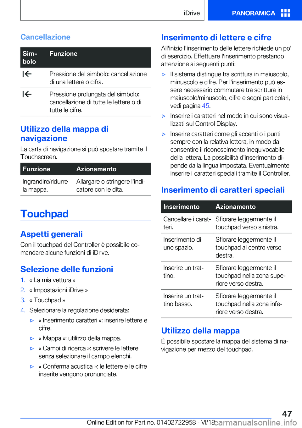 BMW M4 2019  Libretti Di Uso E manutenzione (in Italian) �C�a�n�c�e�l�l�a�z�i�o�n�e�S�i�mj
�b�o�l�o�F�u�n�z�i�o�n�e��P�r�e�s�s�i�o�n�e��d�e�l��s�i�m�b�o�l�o�:��c�a�n�c�e�l�l�a�z�i�o�n�e
�d�i��u�n�a��l�e�t�t�e�r�a��o��c�i�f�r�a�.��P�r�e�s�s�i�o�n�e