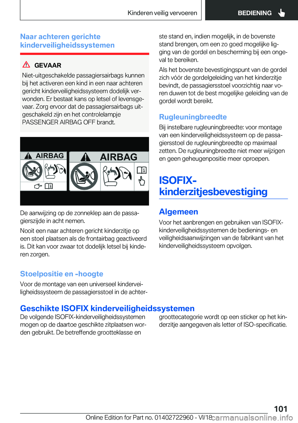 BMW M4 2019  Instructieboekjes (in Dutch) �N�a�a�r��a�c�h�t�e�r�e�n��g�e�r�i�c�h�t�e
�k�i�n�d�e�r�v�e�i�l�i�g�h�e�i�d�s�s�y�s�t�e�m�e�n
�G�E�V�A�A�R
�N�i�e�t�-�u�i�t�g�e�s�c�h�a�k�e�l�d�e��p�a�s�s�a�g�i�e�r�s�a�i�r�b�a�g�s��k�u�n�n�e�n �b