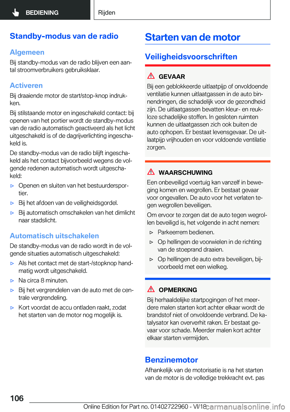 BMW M4 2019  Instructieboekjes (in Dutch) �S�t�a�n�d�b�y�-�m�o�d�u�s��v�a�n��d�e��r�a�d�i�o�A�l�g�e�m�e�e�n
�B�i�j��s�t�a�n�d�b�y�-�m�o�d�u�s��v�a�n��d�e��r�a�d�i�o��b�l�i�j�v�e�n��e�e�n��a�a�nj
�t�a�l��s�t�r�o�o�m�v�e�r�b�r�u�i�k