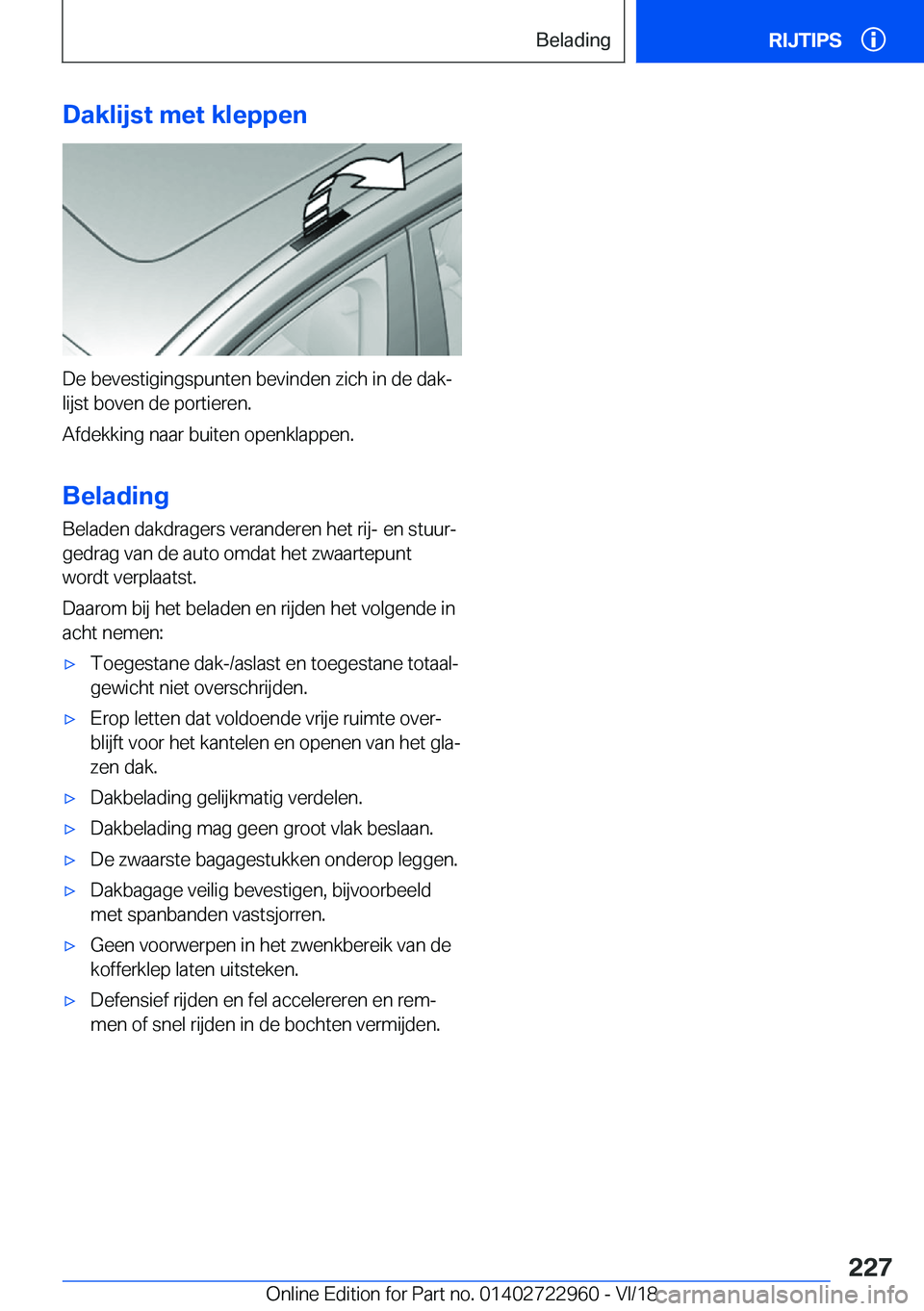BMW M4 2019  Instructieboekjes (in Dutch) �D�a�k�l�i�j�s�t��m�e�t��k�l�e�p�p�e�n
�D�e��b�e�v�e�s�t�i�g�i�n�g�s�p�u�n�t�e�n��b�e�v�i�n�d�e�n��z�i�c�h��i�n��d�e��d�a�kj
�l�i�j�s�t��b�o�v�e�n��d�e��p�o�r�t�i�e�r�e�n�.
�A�f�d�e�k�k�i�
