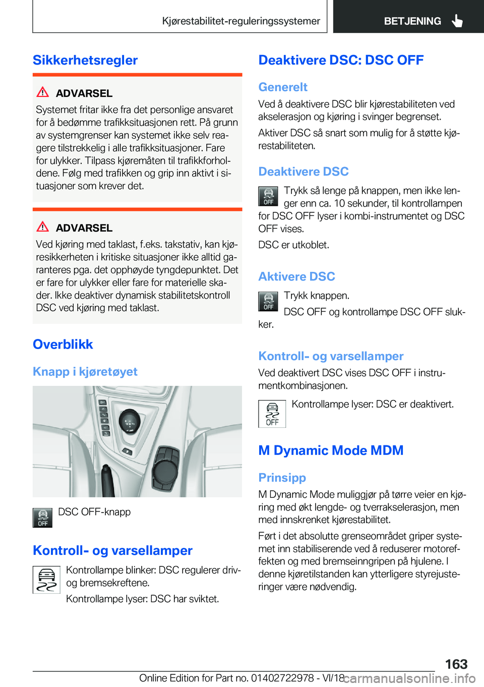 BMW M4 2019  InstruksjonsbØker (in Norwegian) �S�i�k�k�e�r�h�e�t�s�r�e�g�l�e�r
�A�D�V�A�R�S�E�L
�S�y�s�t�e�m�e�t��f�r�i�t�a�r��i�k�k�e��f�r�a��d�e�t��p�e�r�s�o�n�l�i�g�e��a�n�s�v�a�r�e�t
�f�o�r��å��b�e�d�