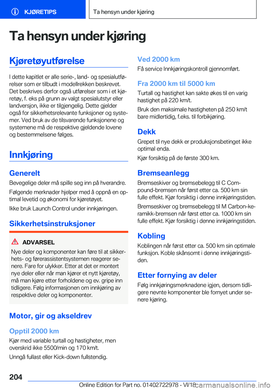 BMW M4 2019  InstruksjonsbØker (in Norwegian) �T�a��h�e�n�s�Z�n��u�n�d�e�r��k�j�