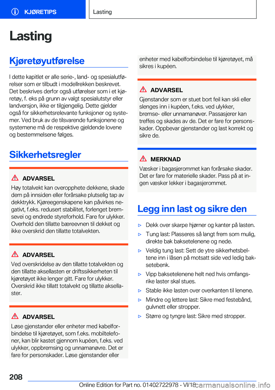 BMW M4 2019  InstruksjonsbØker (in Norwegian) �L�a�s�t�i�n�g�K�j�