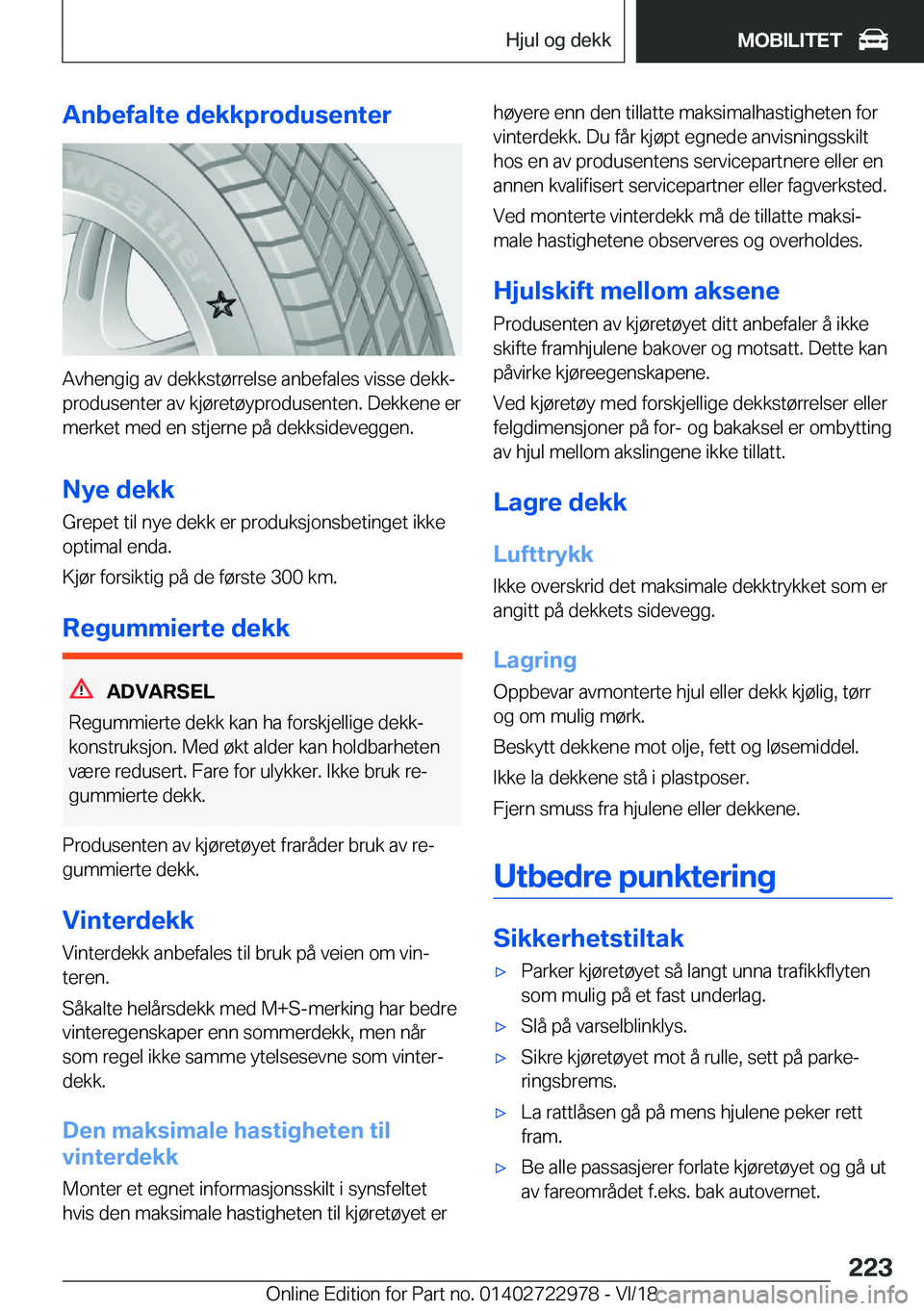 BMW M4 2019  InstruksjonsbØker (in Norwegian) �A�n�b�e�f�a�l�t�e��d�e�k�k�p�r�o�d�u�s�e�n�t�e�r
�A�v�h�e�n�g�i�g��a�v��d�e�k�k�s�t�