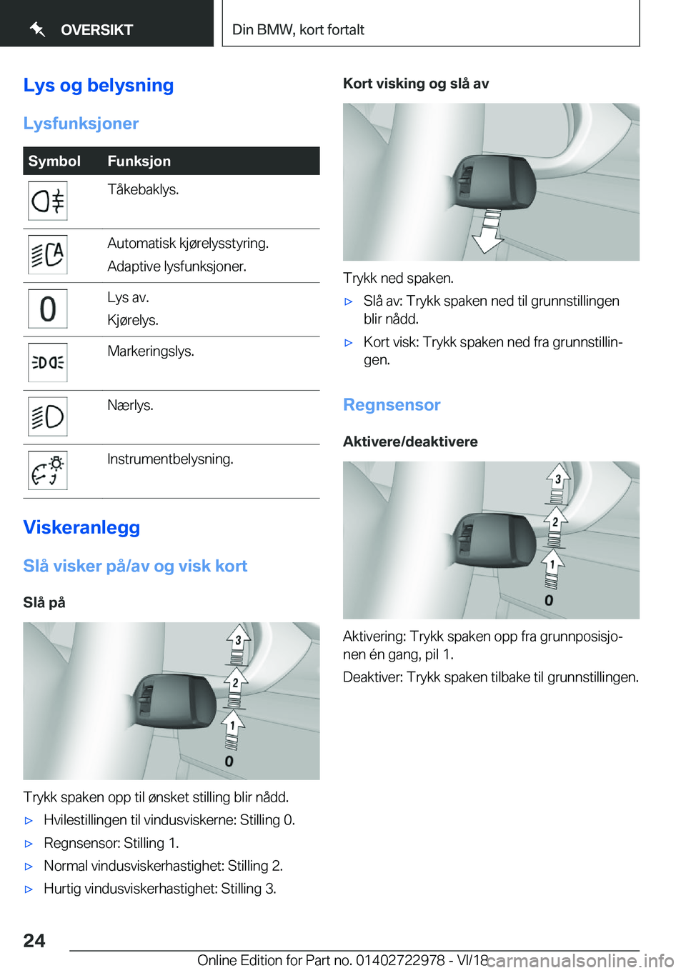 BMW M4 2019  InstruksjonsbØker (in Norwegian) �L�Z�s��o�g��b�e�l�Z�s�n�i�n�g�L�Z�s�f�u�n�k�s�j�o�n�e�r�S�Z�m�b�o�l�F�u�n�k�s�j�o�n�T�å�k�e�b�a�k�l�y�s�.�A�u�t�o�m�a�t�i�s�k��k�j�