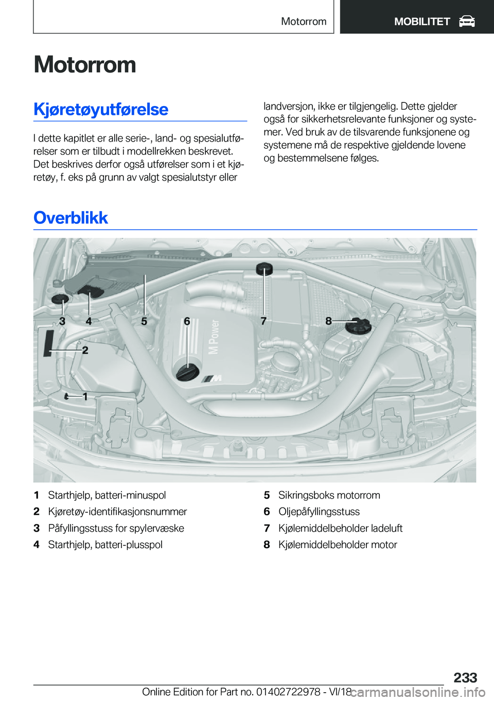 BMW M4 2019  InstruksjonsbØker (in Norwegian) �M�o�t�o�r�r�o�m�K�j�