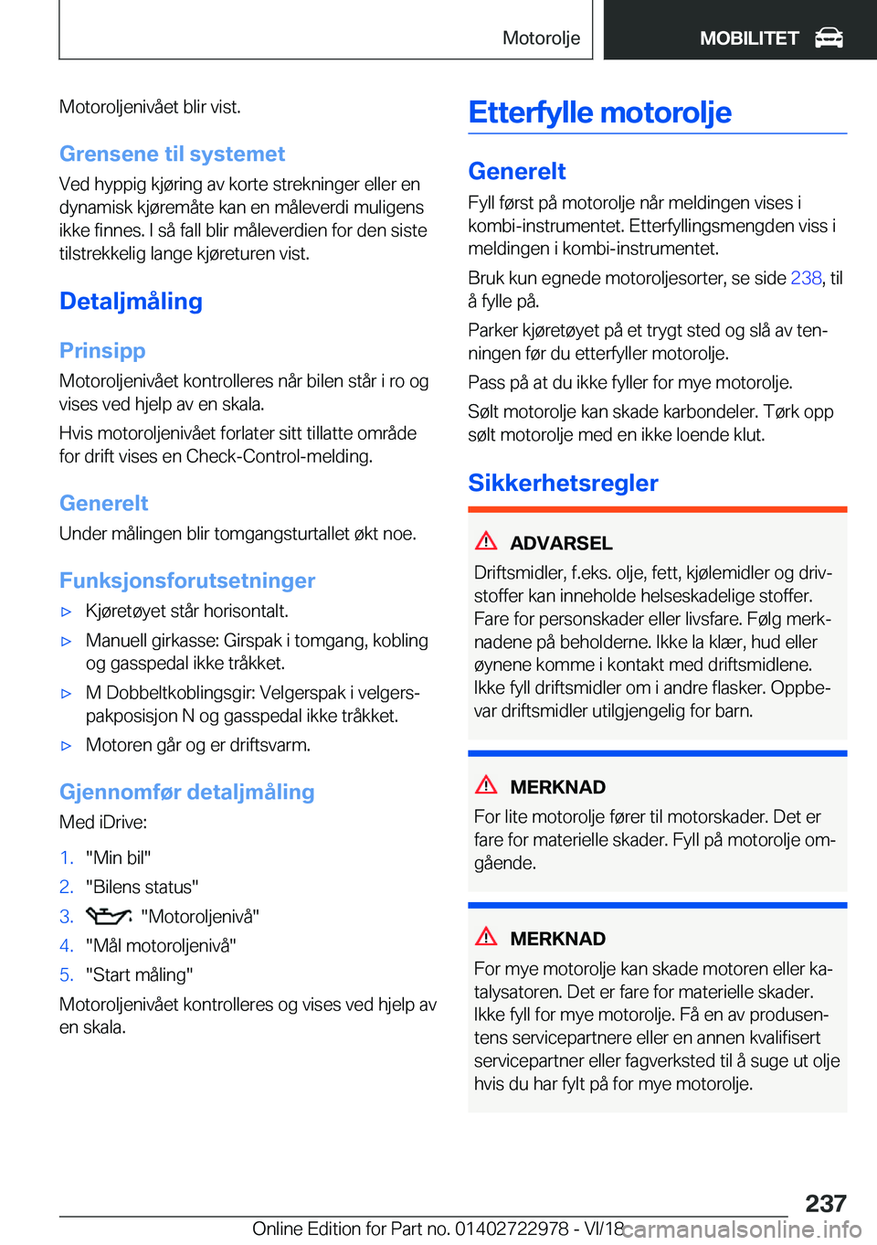 BMW M4 2019  InstruksjonsbØker (in Norwegian) �M�o�t�o�r�o�l�j�e�n�i�v�å�e�t��b�l�i�r��v�i�s�t�.�G�r�e�n�s�e�n�e��t�i�l��s�Z�s�t�e�m�e�t�V�e�d��h�y�p�p�i�g��k�j�
