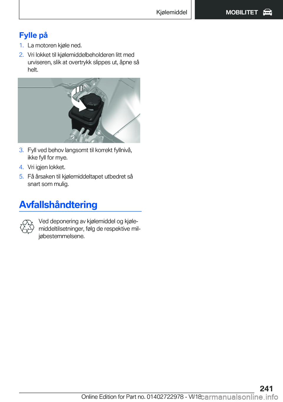 BMW M4 2019  InstruksjonsbØker (in Norwegian) �F�Z�l�l�e��p�å�1�.�L�a��m�o�t�o�r�e�n��k�j�