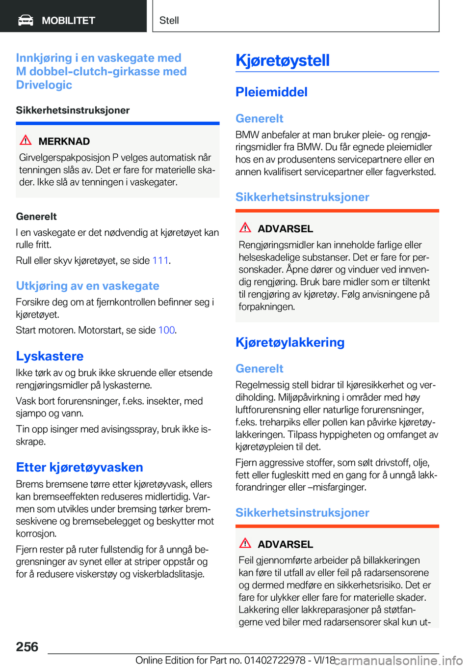 BMW M4 2019  InstruksjonsbØker (in Norwegian) �I�n�n�k�j�