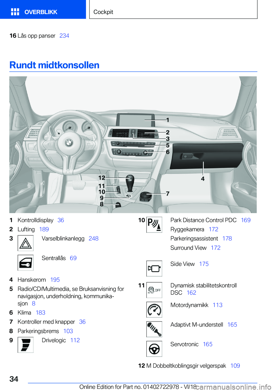 BMW M4 2019  InstruksjonsbØker (in Norwegian) �1�6�L�å�s��o�p�p��p�a�n�s�e�r\_�2�3�4
�R�u�n�d�t��m�i�d�t�k�o�n�s�o�l�l�e�n
�1�K�o�n�t�r�o�l�l�d�i�s�p�l�a�y\_�3�6�2�L�u�f�t�i�n�g\_�1�8�9�3�V�a�r�s�e�l�b�l�i�n�k�a�n�l�e�g�g\_ �2�4�8�S�e