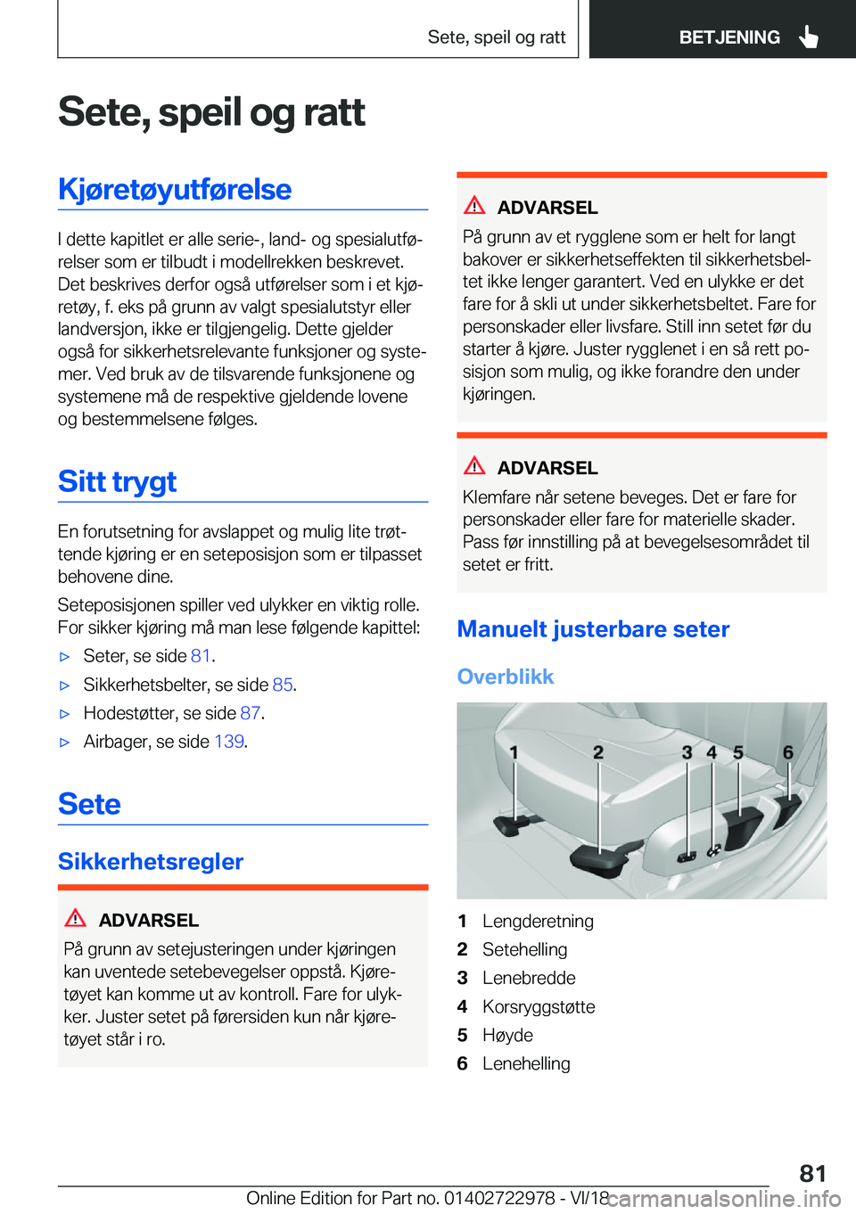 BMW M4 2019  InstruksjonsbØker (in Norwegian) �S�e�t�e�,��s�p�e�i�l��o�g��r�a�t�t�K�j�