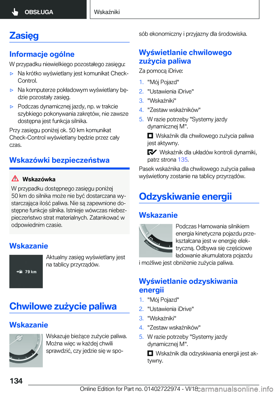 BMW M4 2019  Instrukcja obsługi (in Polish) �Z�a�s�i�