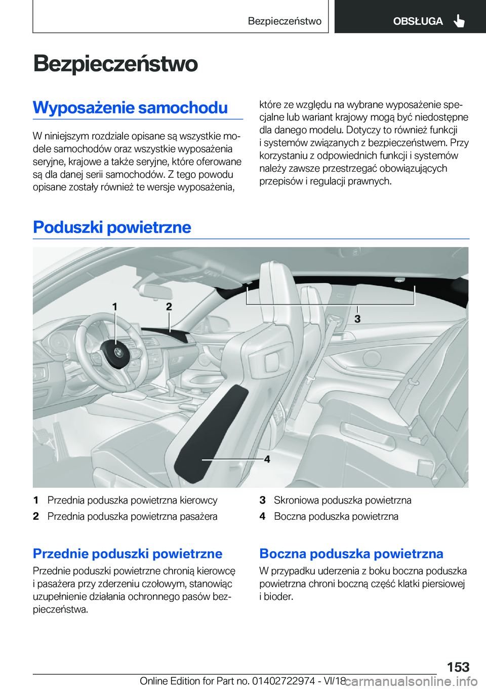 BMW M4 2019  Instrukcja obsługi (in Polish) �B�e�z�p�i�e�c�z�e�