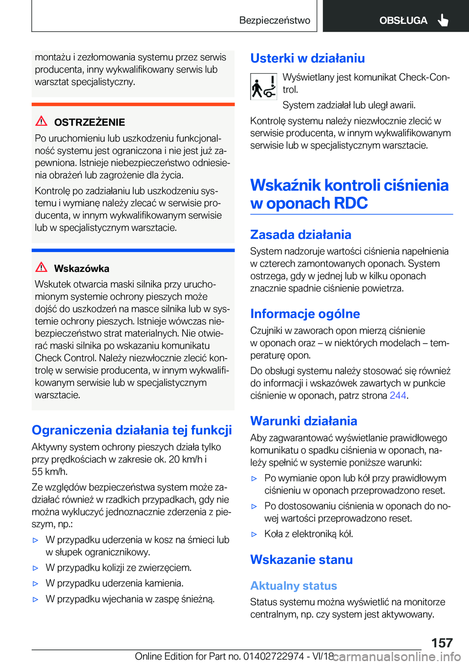 BMW M4 2019  Instrukcja obsługi (in Polish) �m�o�n�t�a9�u��i��z�e�z�ł�o�m�o�w�a�n�i�a��s�y�s�t�e�m�u��p�r�z�e�z��s�e�r�w�i�s
�p�r�o�d�u�c�e�n�t�a�,��i�n�n�y��w�y�k�w�a�l�i�f�i�k�o�w�a�n�y��s�e�r�w�i�s��l�u�b
�w�a�r�s�z�t�a�t��s�p�e�