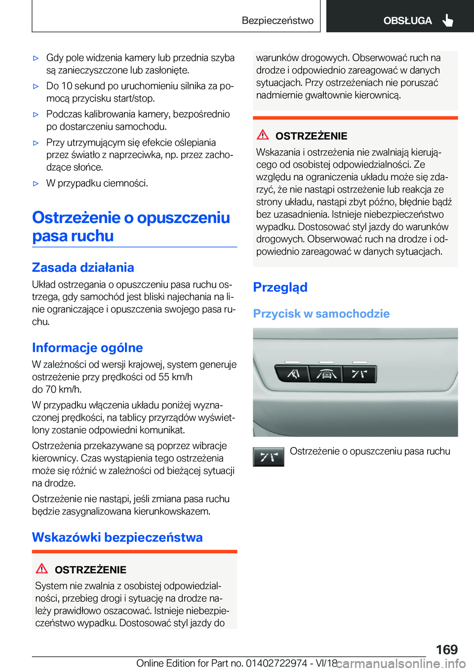 BMW M4 2019  Instrukcja obsługi (in Polish) 'x�G�d�y��p�o�l�e��w�i�d�z�e�n�i�a��k�a�m�e�r�y��l�u�b��p�r�z�e�d�n�i�a��s�z�y�b�a�s�