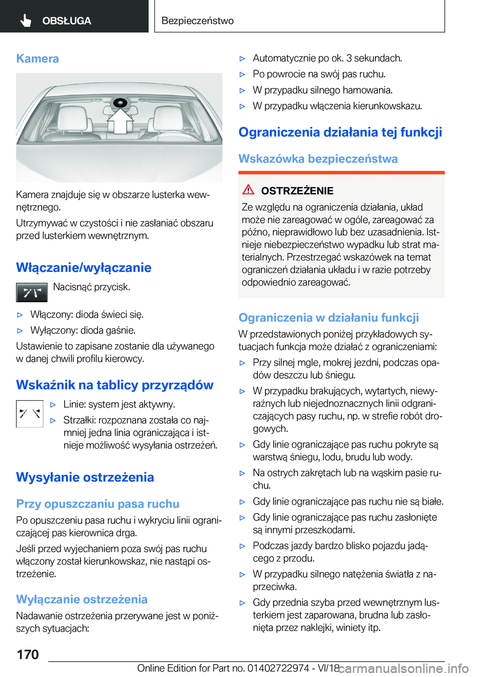 BMW M4 2019  Instrukcja obsługi (in Polish) �K�a�m�e�r�a
�K�a�m�e�r�a��z�n�a�j�d�u�j�e��s�i�