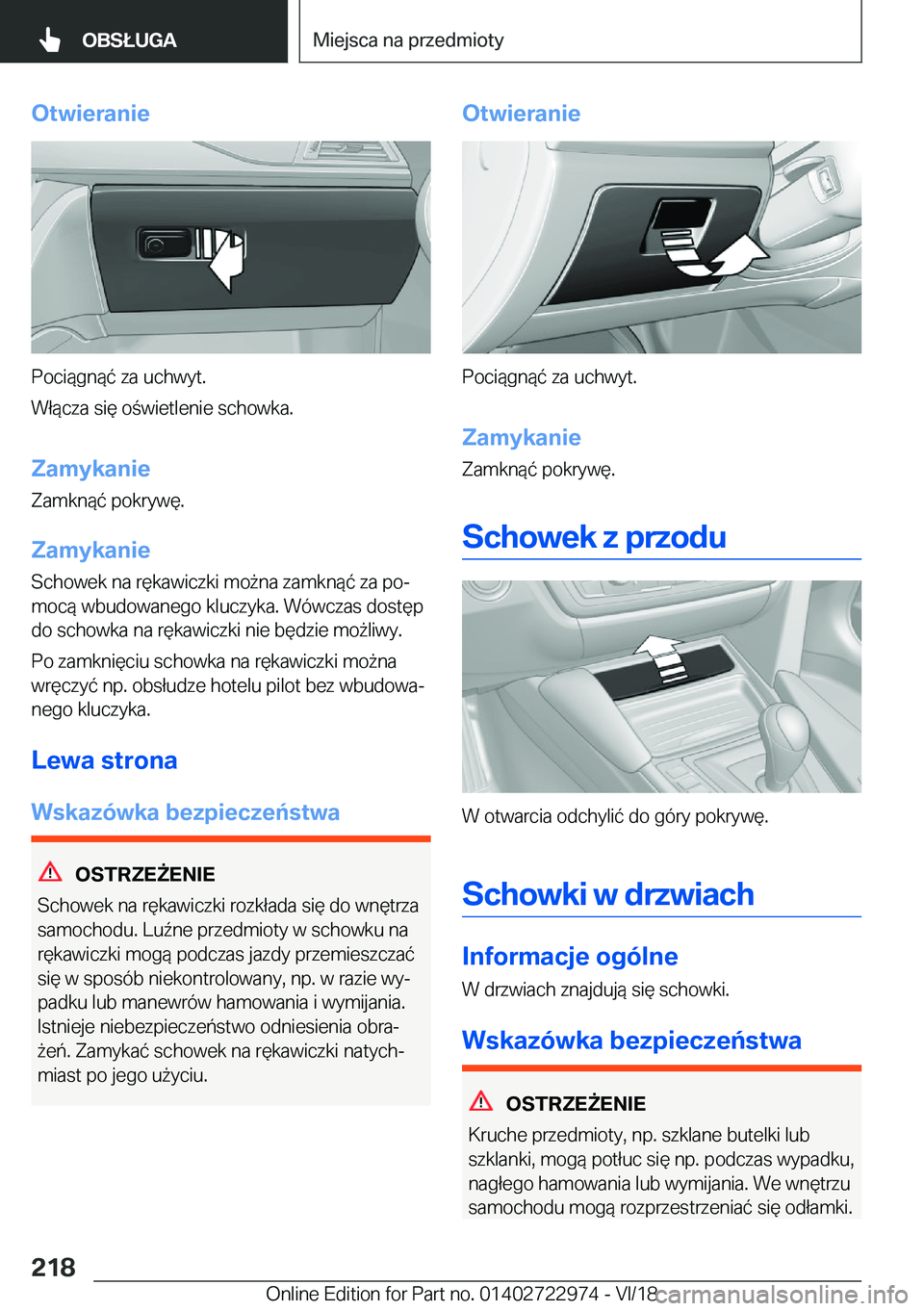 BMW M4 2019  Instrukcja obsługi (in Polish) �O�t�w�i�e�r�a�n�i�e
�P�o�c�i�