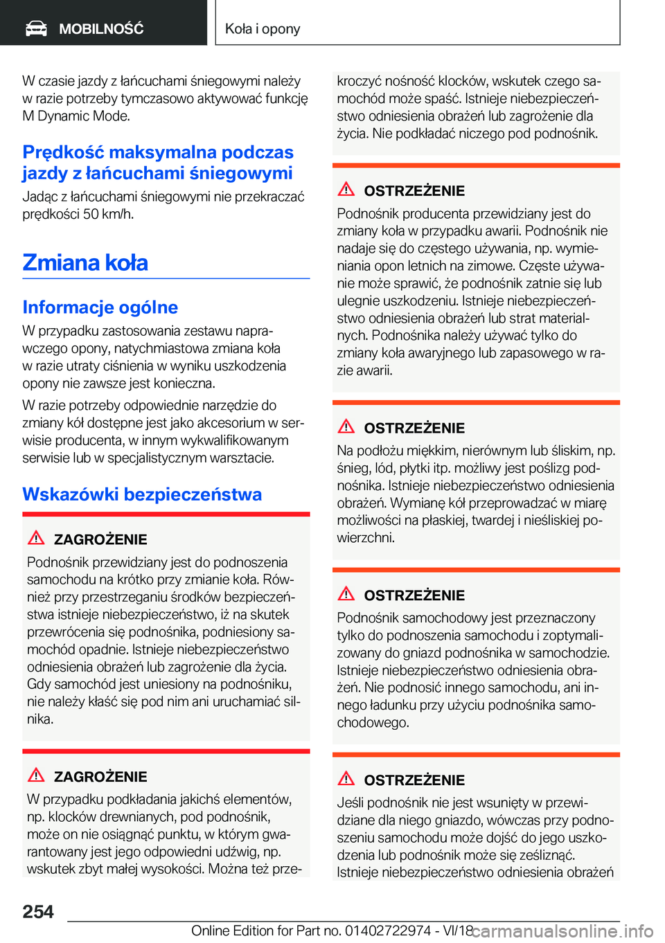 BMW M4 2019  Instrukcja obsługi (in Polish) �W��c�z�a�s�i�e��j�a�z�d�y��z��ł�a�