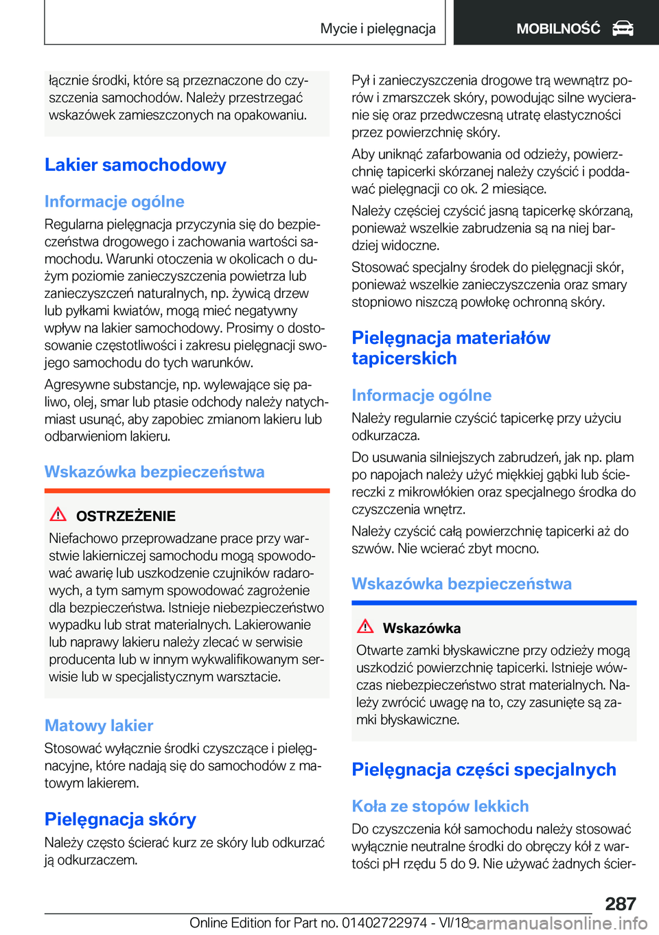 BMW M4 2019  Instrukcja obsługi (in Polish) �ł�