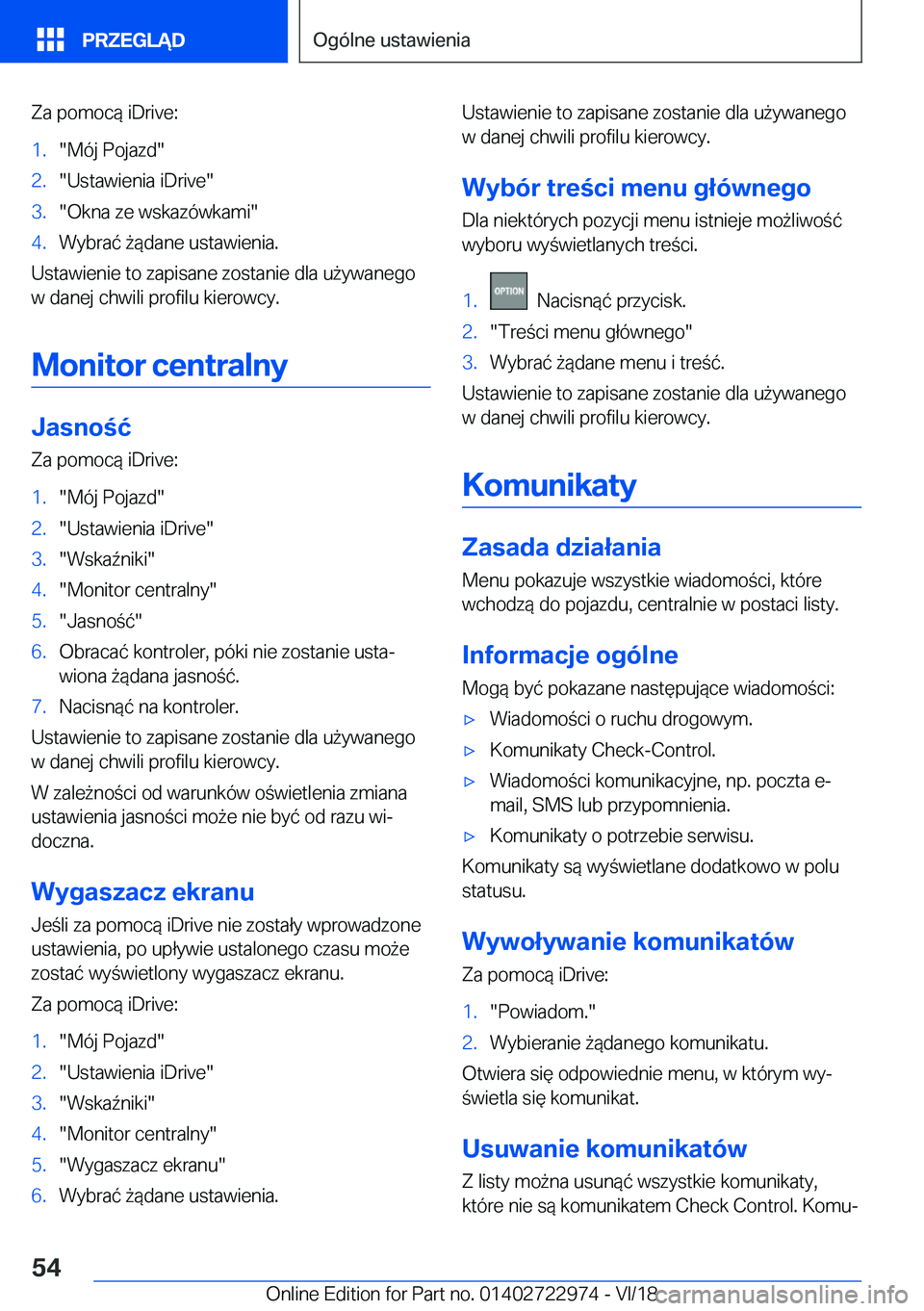 BMW M4 2019  Instrukcja obsługi (in Polish) �Z�a��p�o�m�o�c�