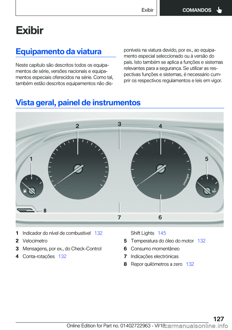 BMW M4 2019  Manual do condutor (in Portuguese) �E�x�i�b�i�r�E�q�u�i�p�a�m�e�n�t�o��d�a��v�i�a�t�u�r�a
�N�e�s�t�e��c�a�p�