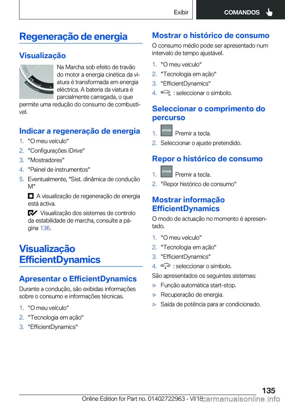 BMW M4 2019  Manual do condutor (in Portuguese) �R�e�g�e�n�e�r�a�